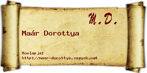 Maár Dorottya névjegykártya
