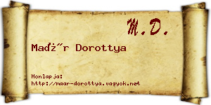 Maár Dorottya névjegykártya